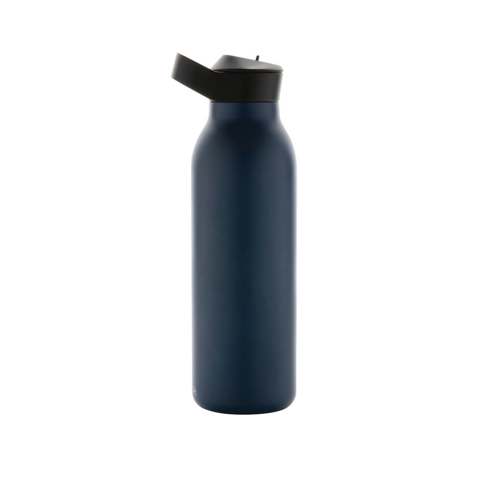 image 1 of Avira Ara Flip Top Recycled Stainless Steel 500ml Water Bottle - Navy - One Size | Blue | One Size