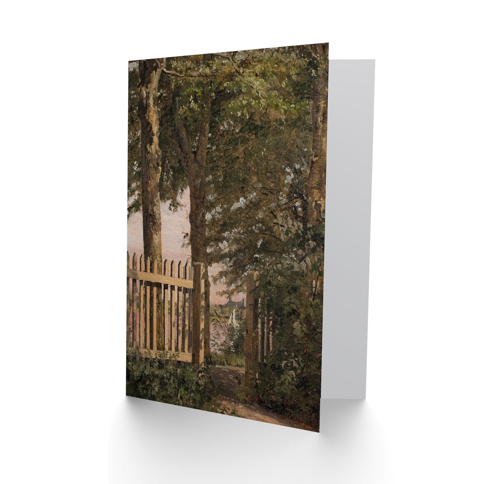 image 1 of Christen Kobke Art Card Sailboat and the Garden Gate
