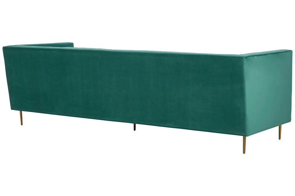 image 1 of Orsina 3 Seater Green Sofa For Living Room, Green Velvet Upholstered Settee Sofa, Classic Sofa Couch For Patio