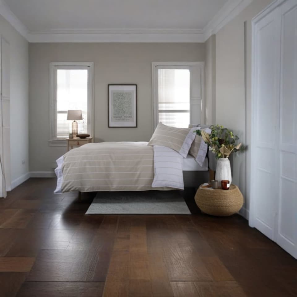 image 1 of TLC Pin Stripe Duvet Set | Cream | Cream | Double | 1