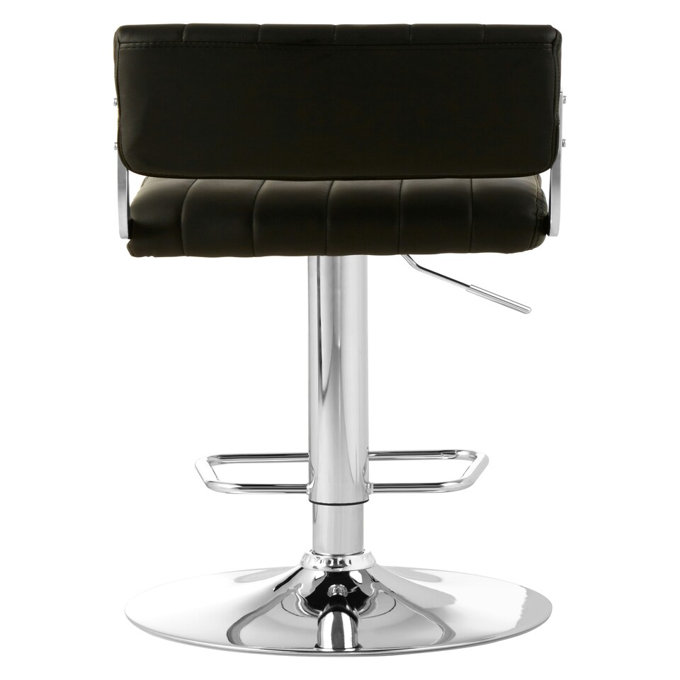 image 1 of Interiors by Premier Black Channel Design Seat Bar Stool, Adjustable Height Kitchen Bar Stool, Footrest Swivel Barseat