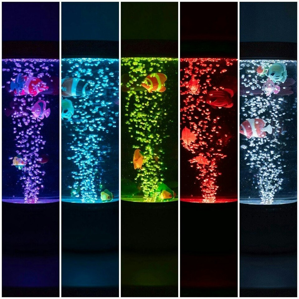 image 1 of ValueLights 32cm Colour Changing Bubble Fish Table Lamp