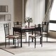 image 4 of COSTWAY 5PCS Dining Table & Chair Set Breakfast Bar Kitchen Furniture with Padded Seat
