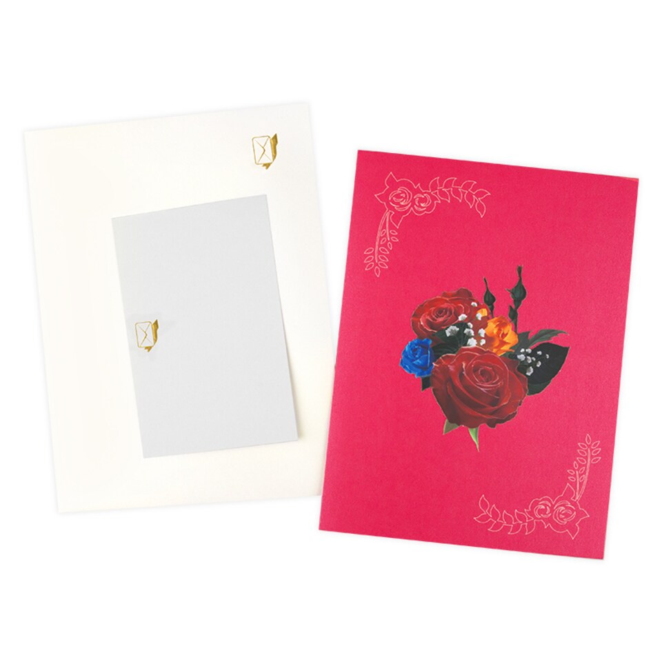 image 1 of Love in Full Bloom Rose Bouquet 3D Pop Up Greeting Card