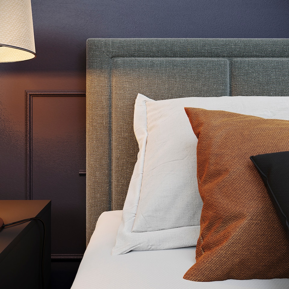 image 1 of Vida Designs Vanita 5ft King Size Bed Fabric Upholstered, Light Grey, 150 x 200cm