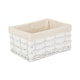 image 4 of Set of 4 Whitewash Scandi Storage Basket With White Lining | White | White | Not provided