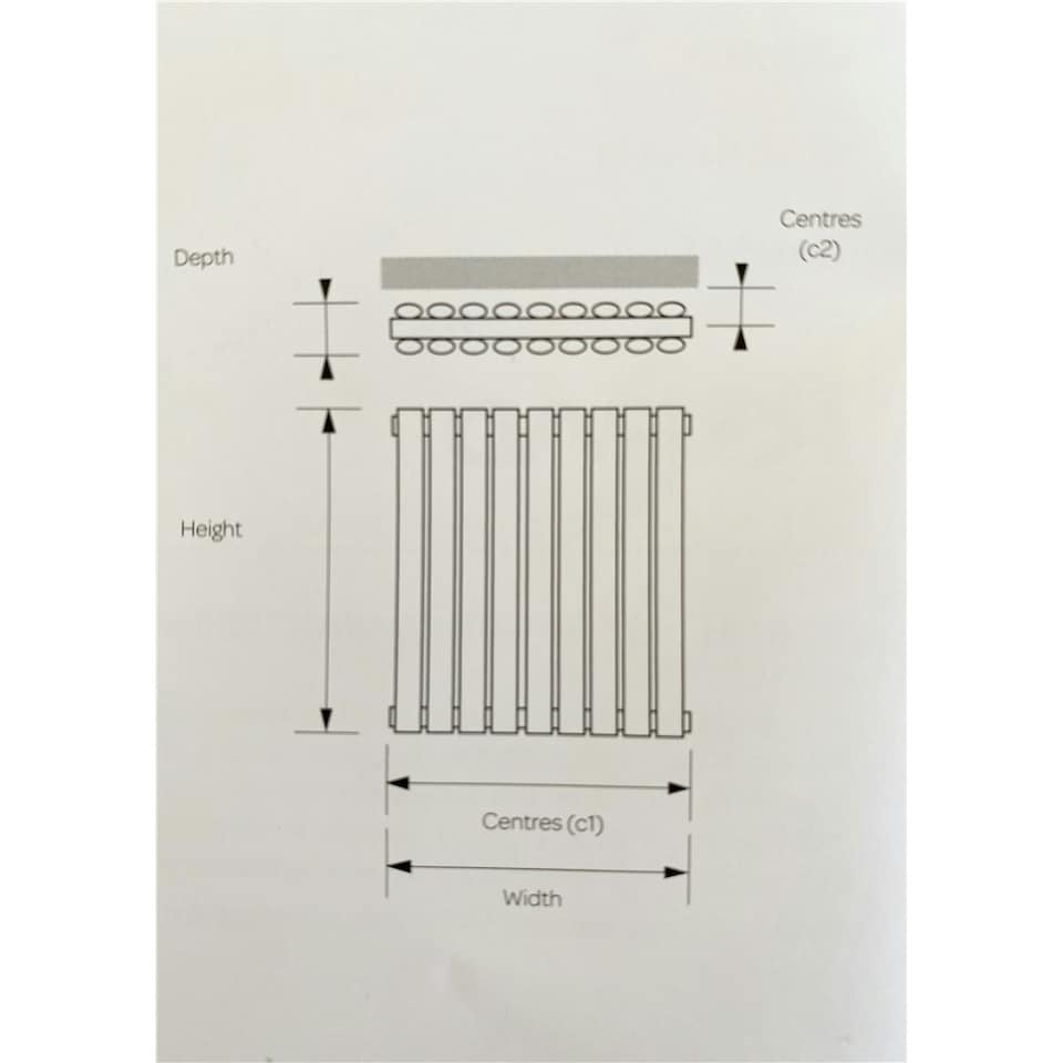 image 1 of 600mm (H) x 360mm (W) - Anthracite Horizontal Radiator (Paris) - DOUBLE Panel - (0.6m x 0.36m) - Depth 79mm