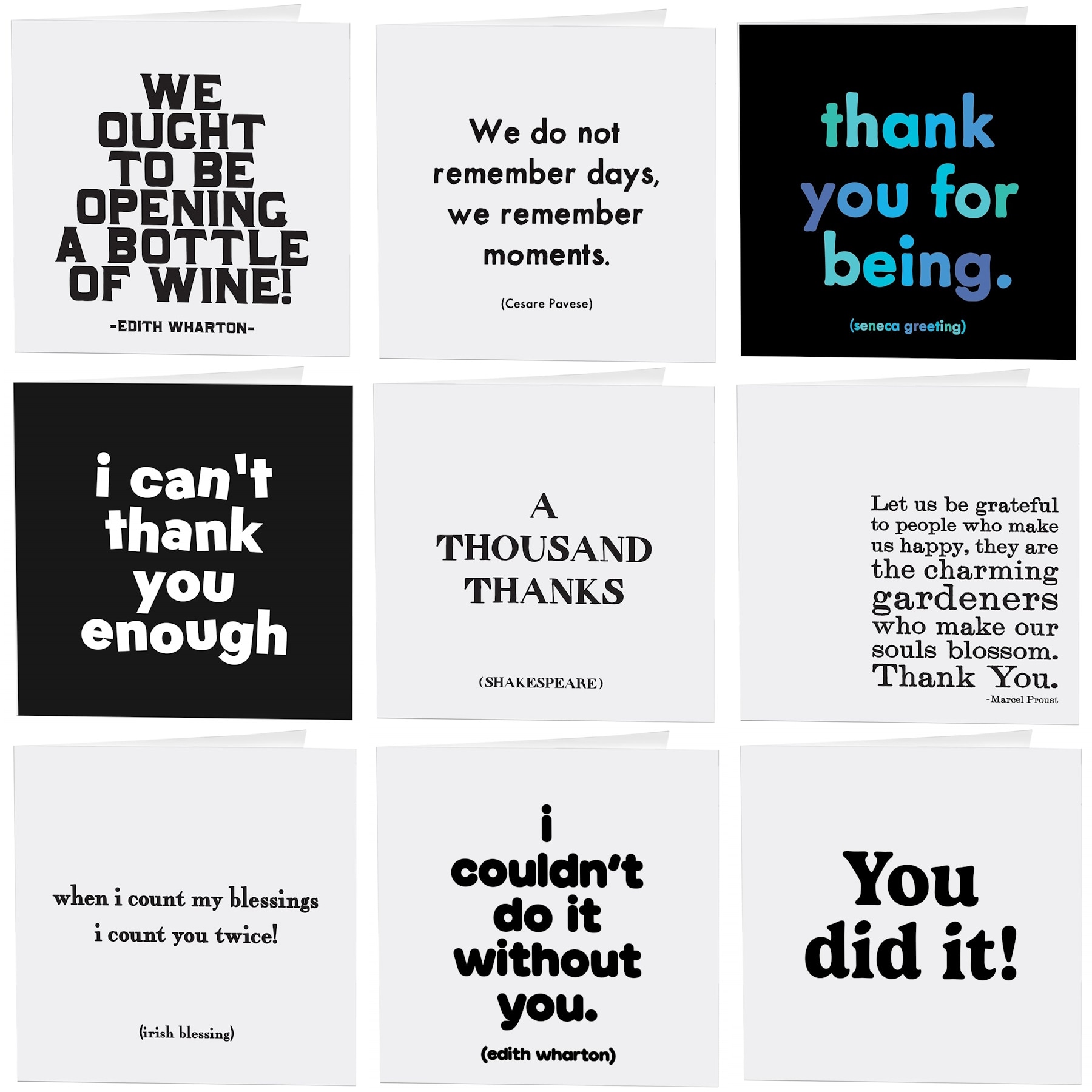 Quotable Thank You Greetings Cards 9 Multipack Assorted | Size: 9 Pack