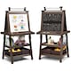image 1 of COSTWAY 3 in 1 Kids Art Easel Double-Sided Blackboard Magnetic Whiteboard W/ Paper Roll