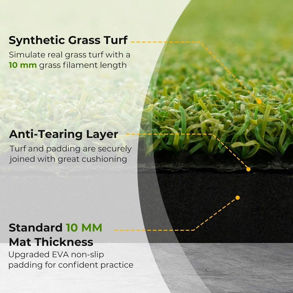 image 1 of COSTWAY Golf Hitting Mat Standard Real Feel Golf Practice Mat
