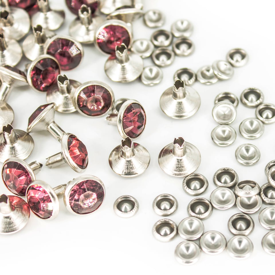 image 1 of 10mm Diamante Acrylic Rhinestone Studs with Pins - Pack of 10