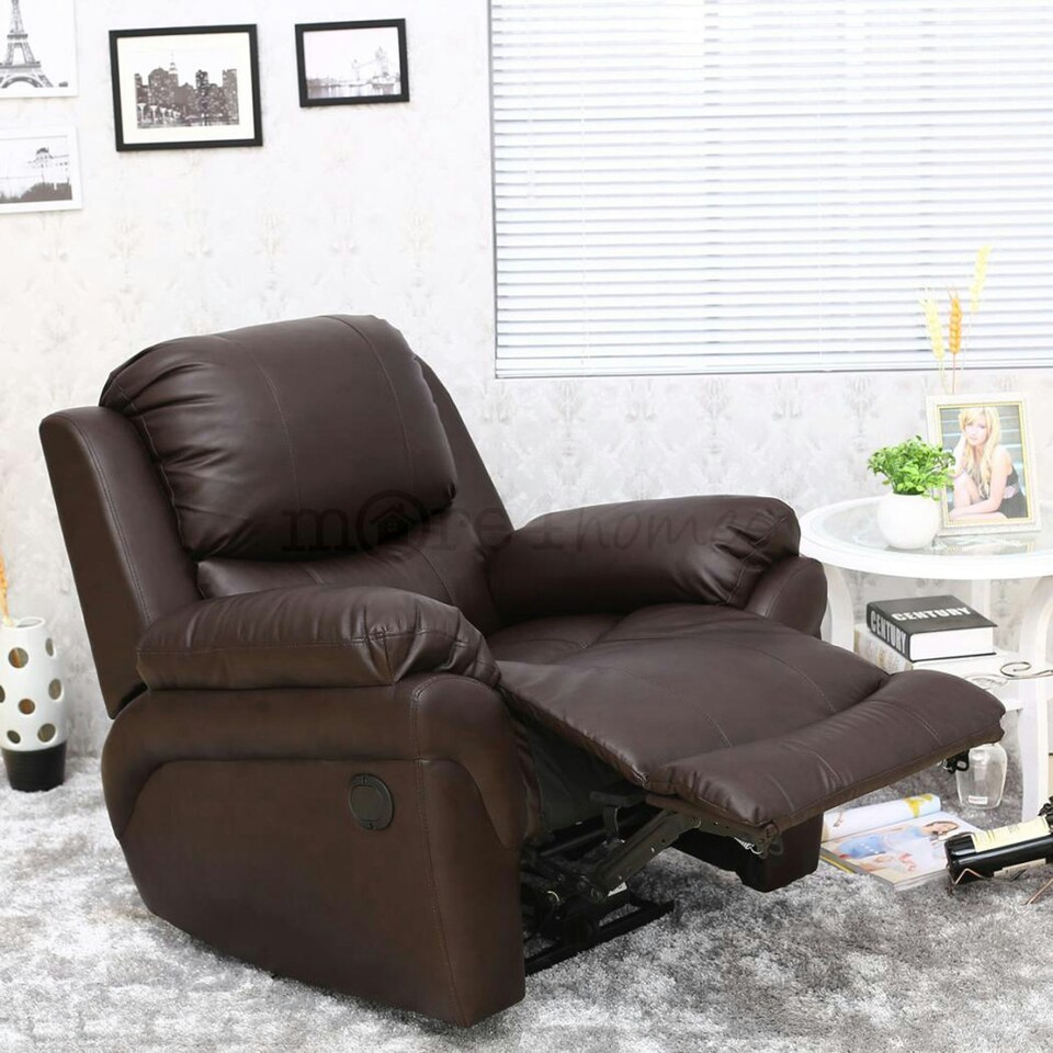 image 1 of Madison Electric Bonded Leather Automatic Recliner Home Lounge Chair (Brown)
