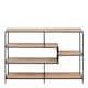image 2 of Seaford Wide Black Metal Bookcase with 4 Oak Shelves