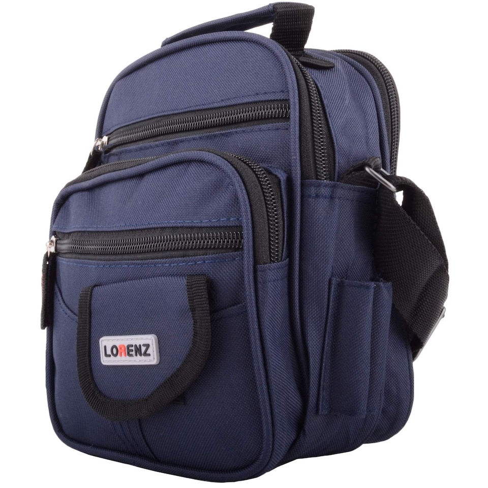 image 1 of Lorenz Handy Canvas Style Multi-Purpose Practical Shoulder Cross Body Travel Bag | Blue | Navy