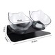image 3 of Living and Home 15° Tilted Elevated Feeder with Double Cat Bowls, Transparent | Multi