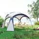 image 8 of Outsunny Outdoor Gazebo Event Dome Shelter Party Tent for Garden Cream and Blue