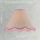 image 6 of Scallop Edge Natural Textured Linen Coolie Lamp Shade with Lilac Trims | Purple | Lilac | 1