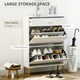image 8 of HOMCOM Shoe Storage Cupboard with 2 Flip Doors and Sliding out Drawer, White