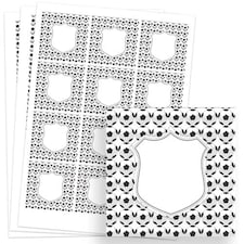 Football Design 65mm Square Sticker sheet of 12