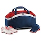 image 2 of BagBase Teamwear Sport Holdall / Duffle Bag (54 Litres) - French Navy/ Classic Red/ White - One Size