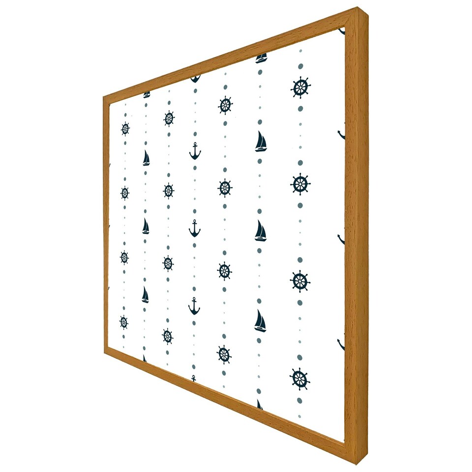 image 1 of Anchor, wheel, sailboat (Picture Frame) Brown | Oak | XS
