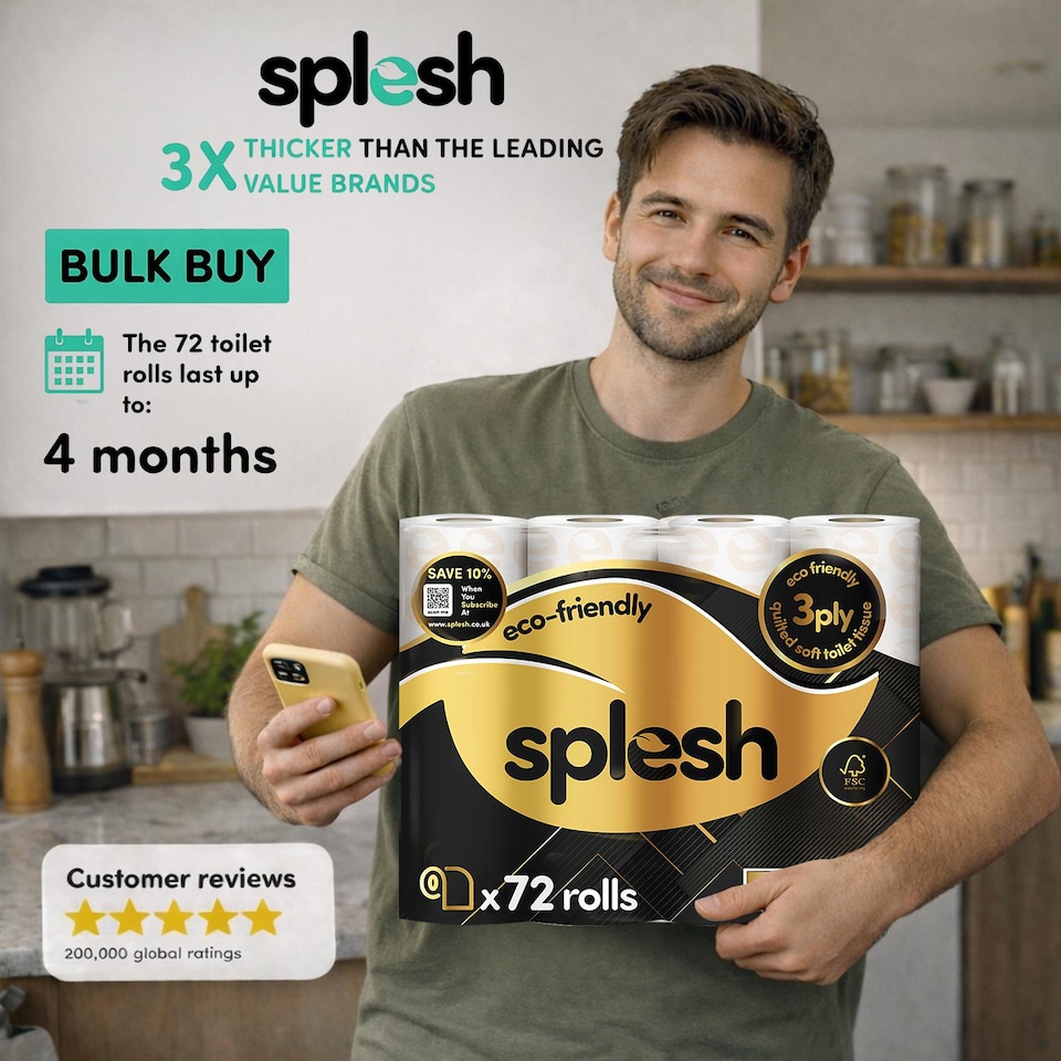 image 1 of Splesh Toilet Roll Signature Scented 72 Rolls|Quilted 3-Ply Soft Toilet Paper