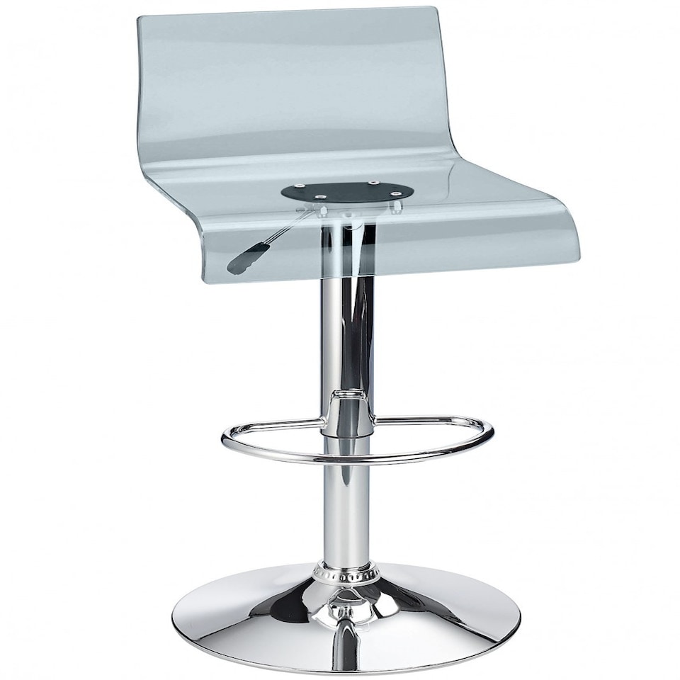 Snazzy Adjustable Acrylic Bar Stool Smoked Black