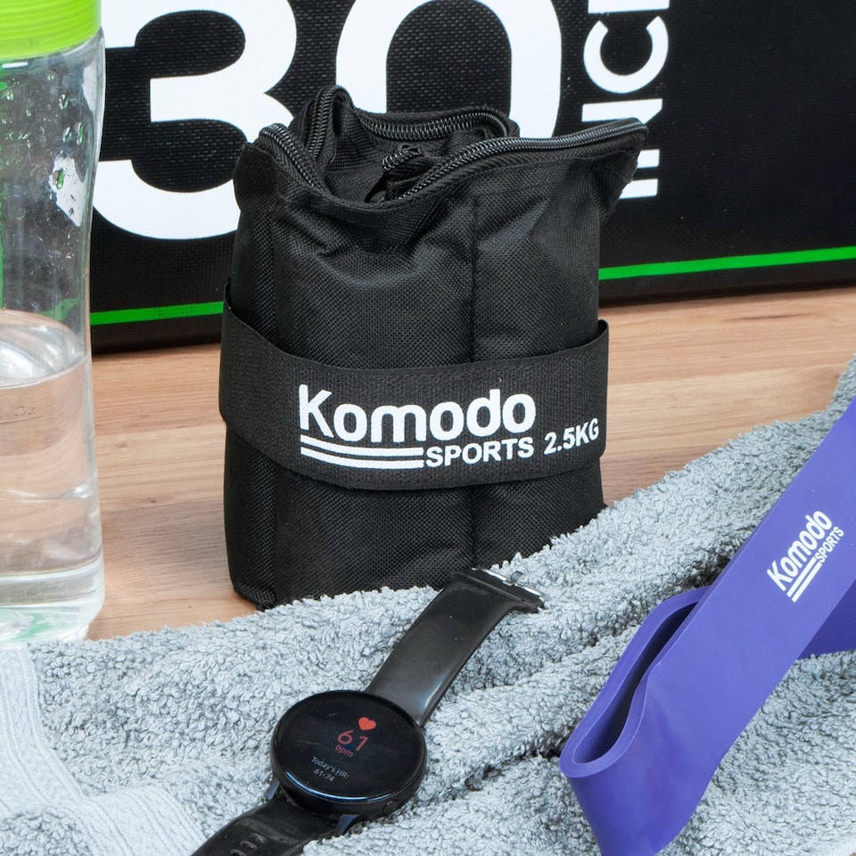 image 1 of Komodo Black Adjustable Ankle Weights - Max 5kg