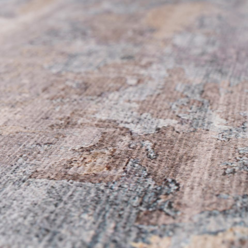 image 1 of Abstract Design Cotton Chenille Rug Grey Beige Machine Washable 240cm x 330cm
