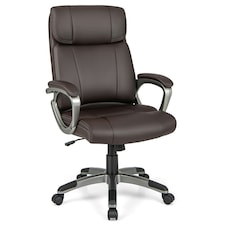 COSTWAY Executive Office Chair Computer Desk Chair Brown Brown