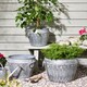 image 2 of Set of 3 Metal Urn Planters Silver