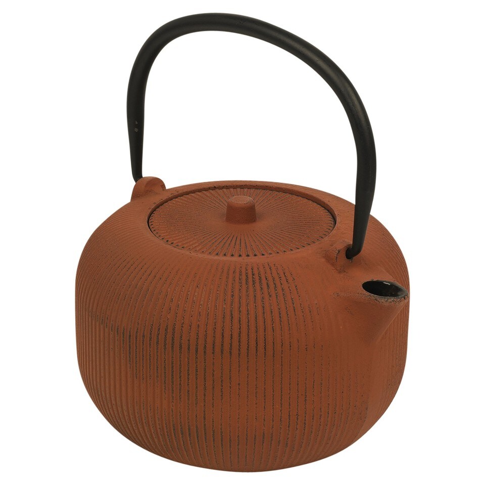 image 1 of 1L Cast Iron Authentic Japanese Kettle Teapot with Stainless Steel Infuser Filter | Brown | Brown | 1