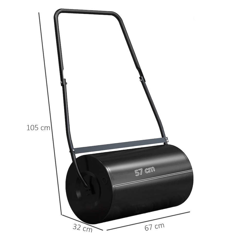 image 1 of DURHAND Heavy Duty Garden Lawn Roller Push Tow Water Sand Filled 46L Equipment