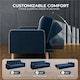 image 4 of Yaheetech Velvet Convertible Sofa Bed | Blue | Three Seater