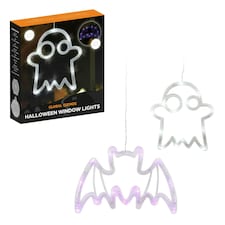 Set of 2 Halloween Window Lights - Bat & Ghost Design