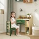 image 2 of AIYAPLAY Kids Desk and Chair Set with Storage Shelves, Drawer | Green