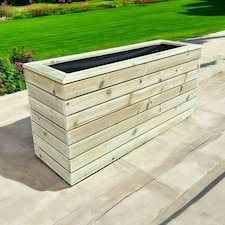 London Garden Planter - Pressure Treated Wood - L150 x W40 x H40 cm Brown