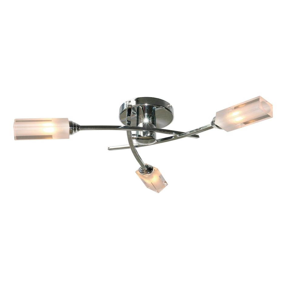 Icarus Polished Chrome Semi Flush Ceiling Light