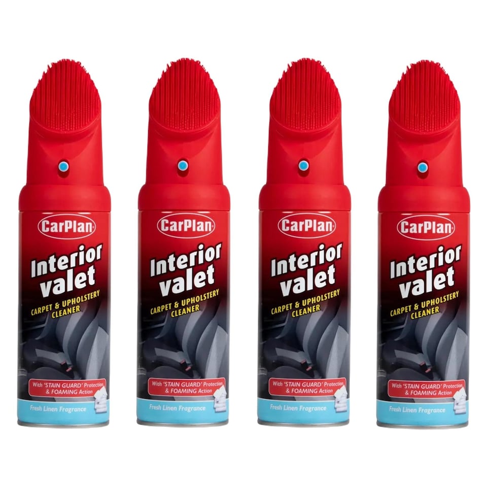 image 1 of CarPlan IVC400 Interior Valet With Brush Carpet & Upholstery Cleaner 400ml x4