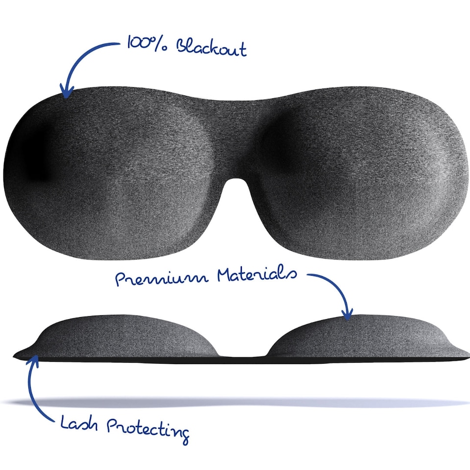 image 1 of SMUG Contoured 3D Blackout Sleep Mask - Dark Grey Marl