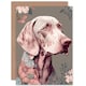 image 1 of Weimaraner Portrait Flower Pattern Dog Birthday Card