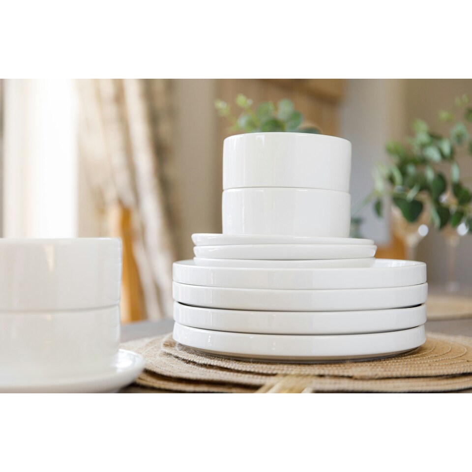 image 1 of Mikasa Dinner Set White Porcelain Camberlie 12 Piece