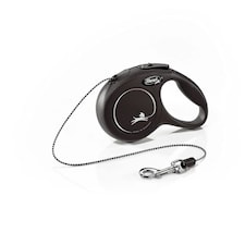 Flexi New Classic Small Retractable Dog Lead - Black - 5m (UTTL5343)