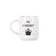image 5 of Lady & Lordship Stacking Mugs Set - Regal Gifts for Couples Ceramic Cups Set of 2 with Metal Stand | White