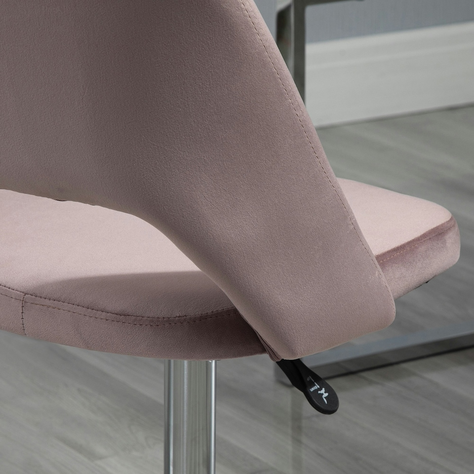 image 1 of Vinsetto Mid-Back Swivel Home Office Chair Scallop Computer Chair Pink