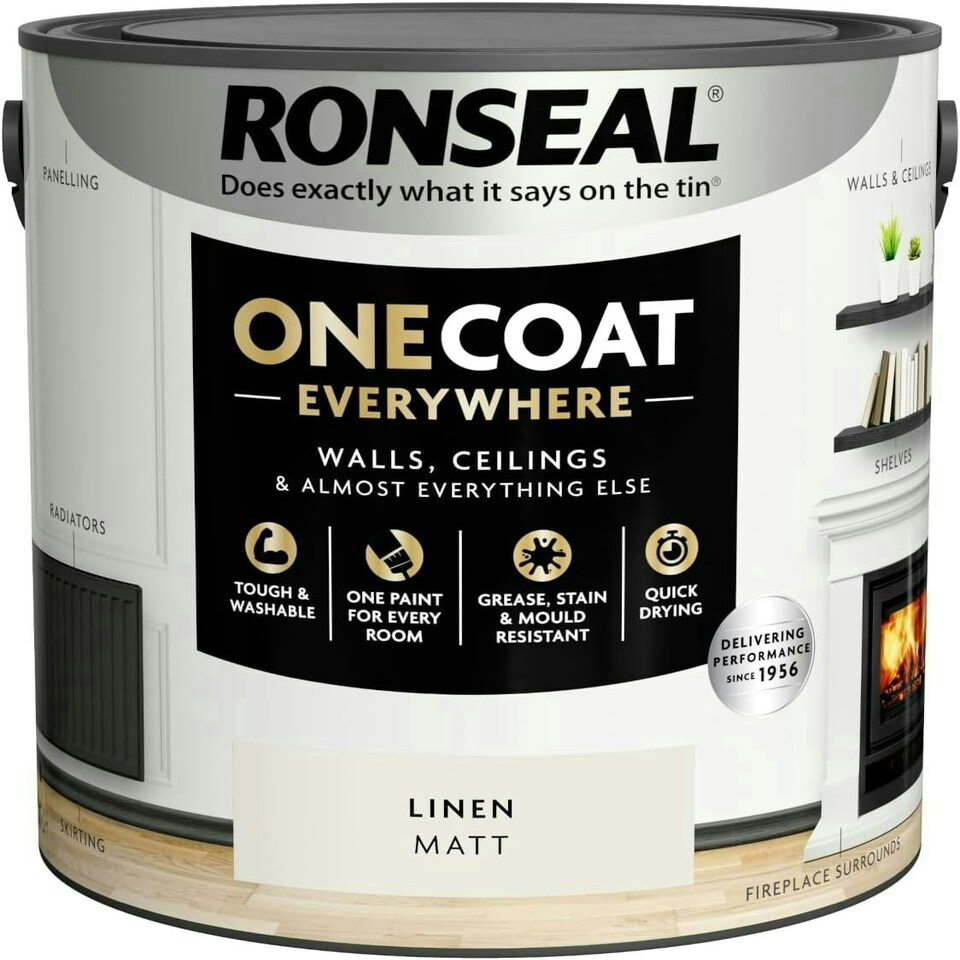 image 1 of Ronseal One Coat Everywhere Matt Paint 2.5L Linen