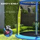 image 3 of SPORTNOW 8ft Outdoor Trampoline with Safety Enclosure Net, Blue