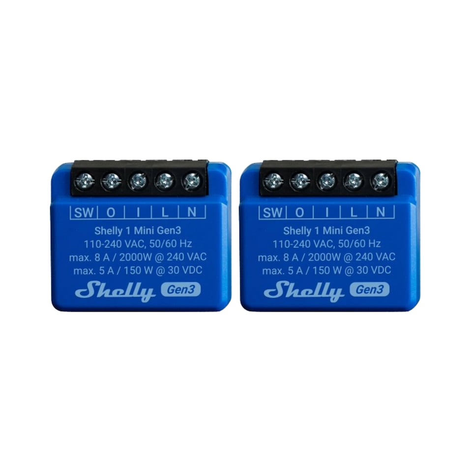 image 1 of Shelly Mini 1 Gen 3 Smart Switch (Pair)