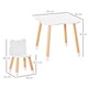 image 5 of HOMCOM 3-Piece Kids Table and Chair Set with 2 Bear-Shaped Chairs | White