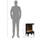 image 3 of HOMCOM 180° Charming Electric Fireplace Heater, Quiet Freestanding Stove, Black